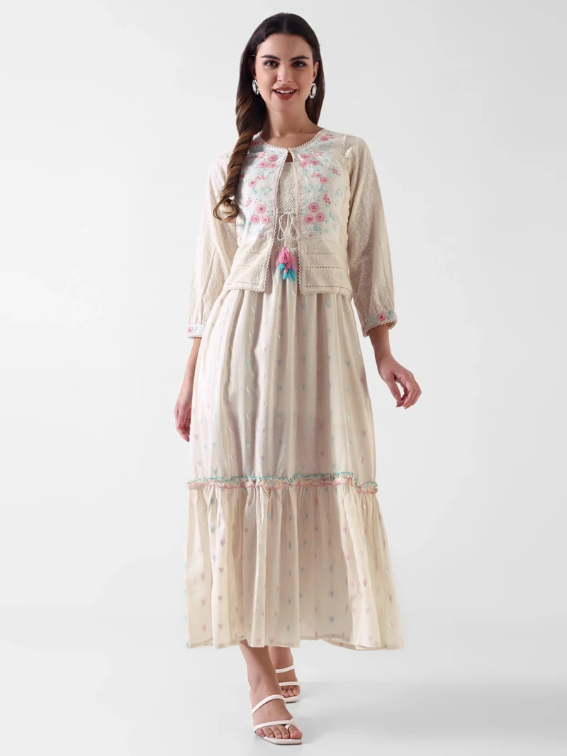 Mid Gown with Jacket – Pure Cotton - Vilasita Wear